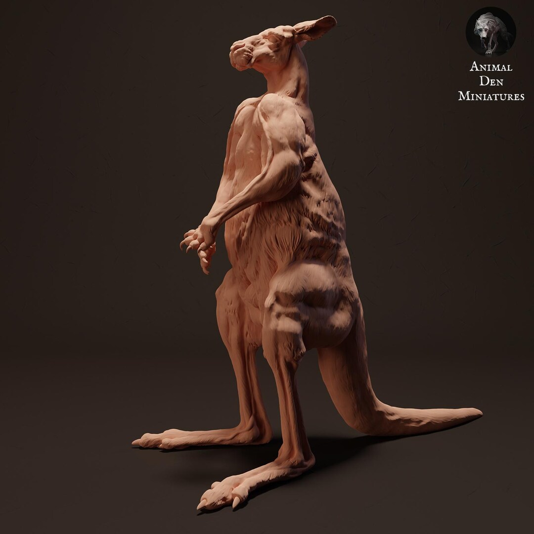 Red Kangaroo Jack – 3D Printed Model - Unpainted - Animals Miniatures ...
