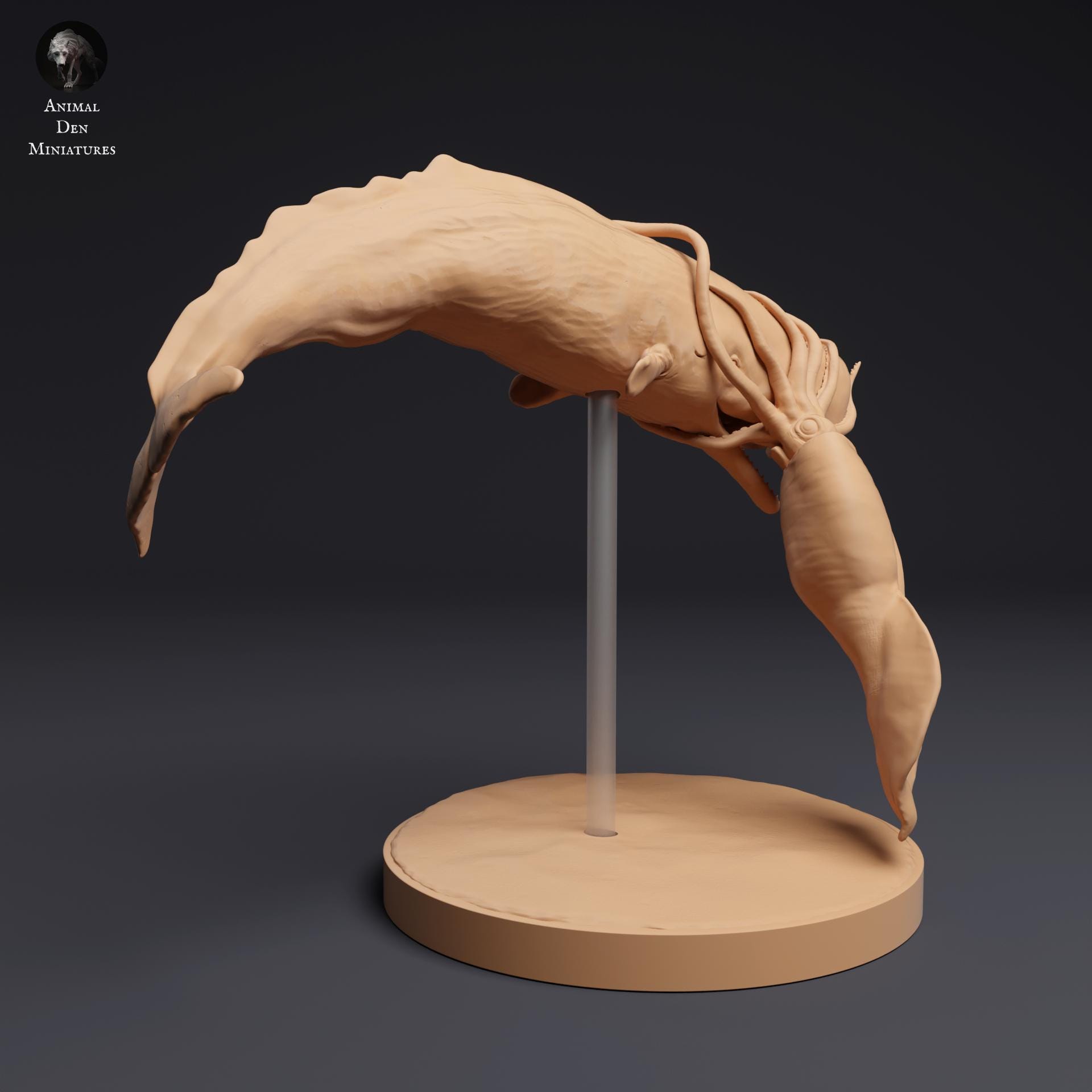 Colossal Squid Vs Sperm Whale – 3D Printed Model - Unpainted - Animals ...