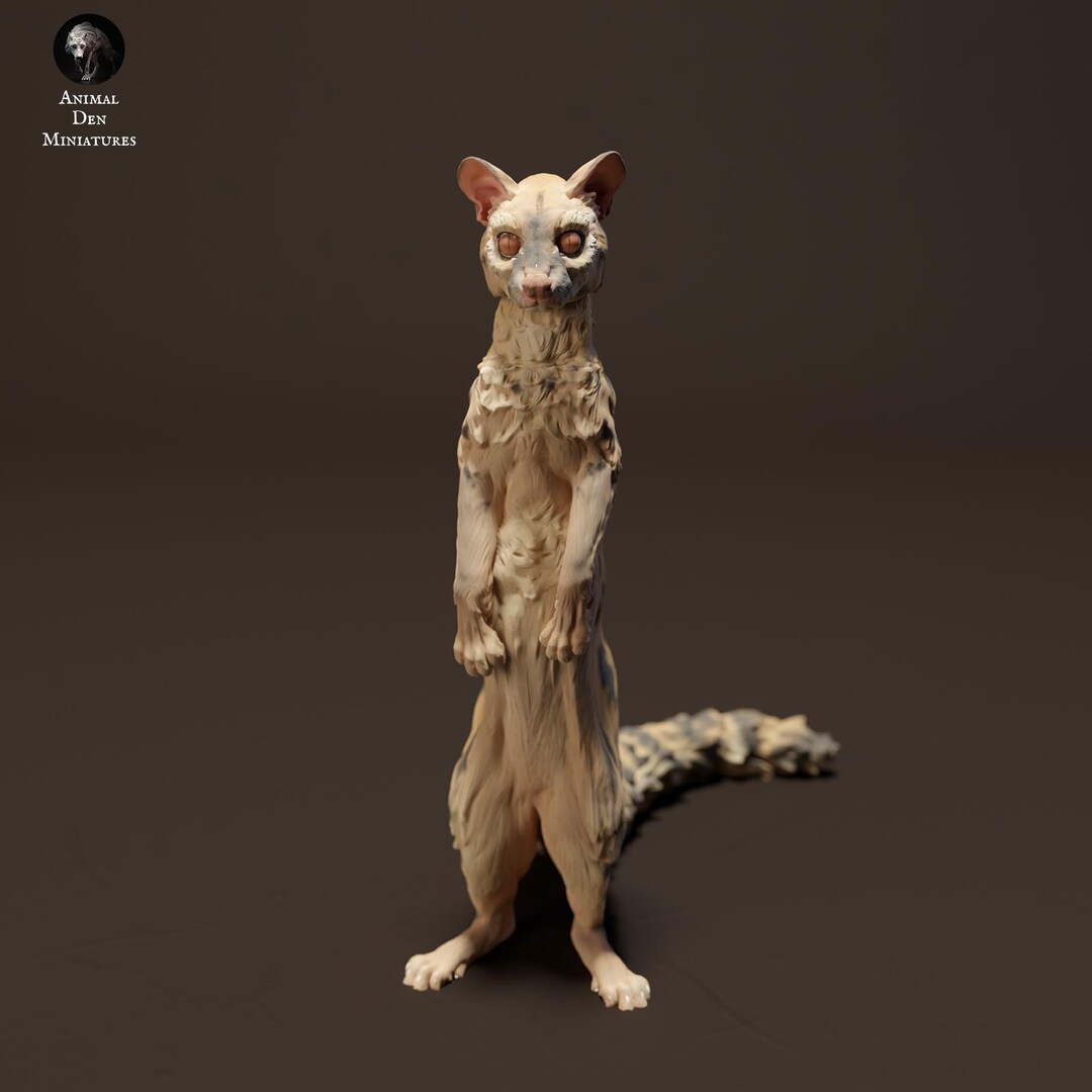 Common Genet Standing – 3D Printed Model - Unpainted - Animals ...