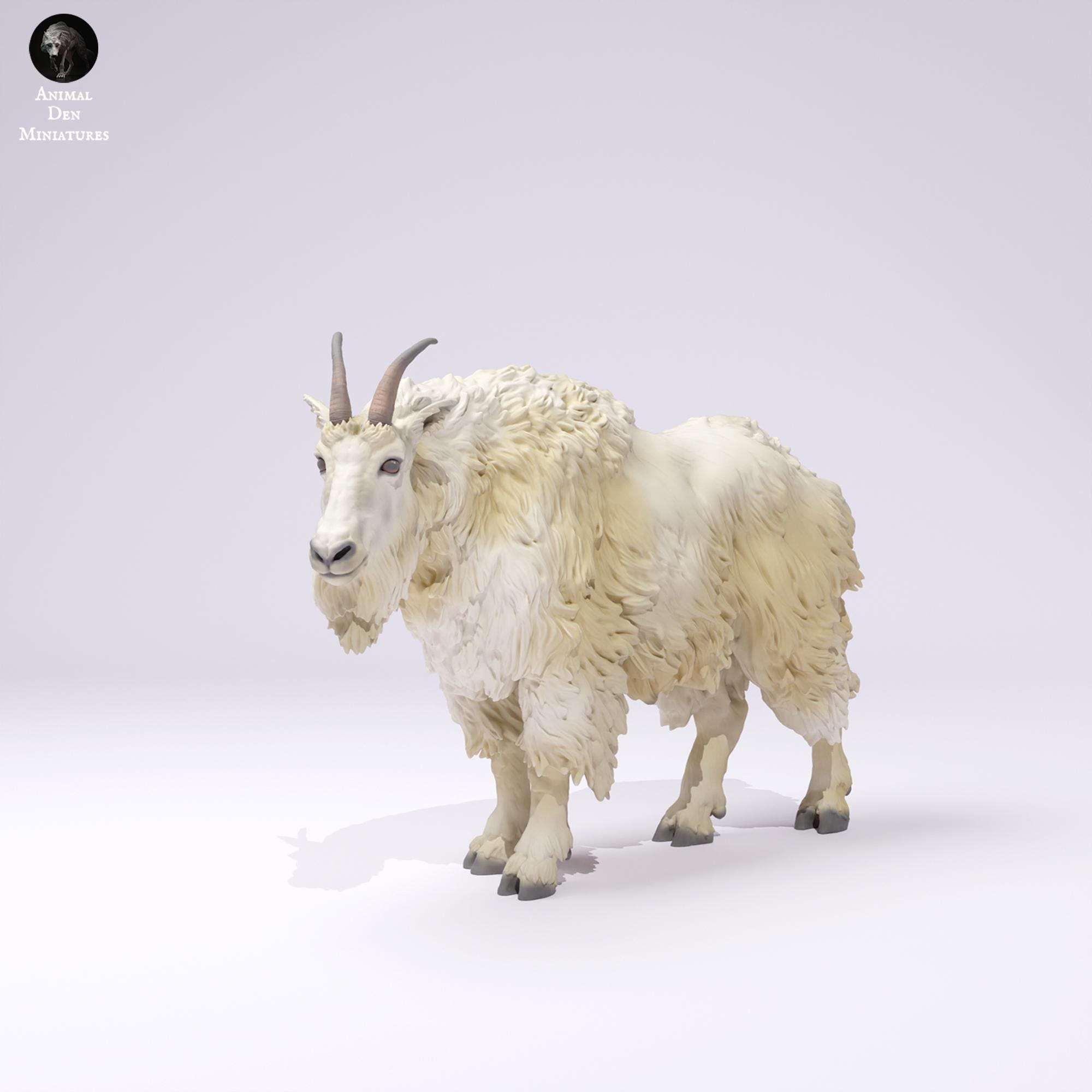 Rocky Mountain Goat Male - 3D Printed Model - Unpainted - Animals Miniatures - Resin