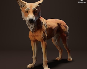 Dingo – 3D Printed Model - Unpainted - Animals Miniatures - Resin