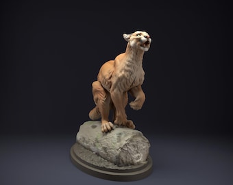 Puma – Modelo impresso em 3D – Sem pintura – Miniaturas de animais – Resina