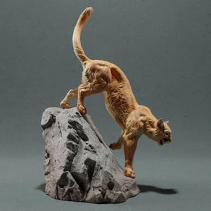 Mountain Lion / Cougar – 3D Printed Model - Unpainted - Animals Miniatures - Resin