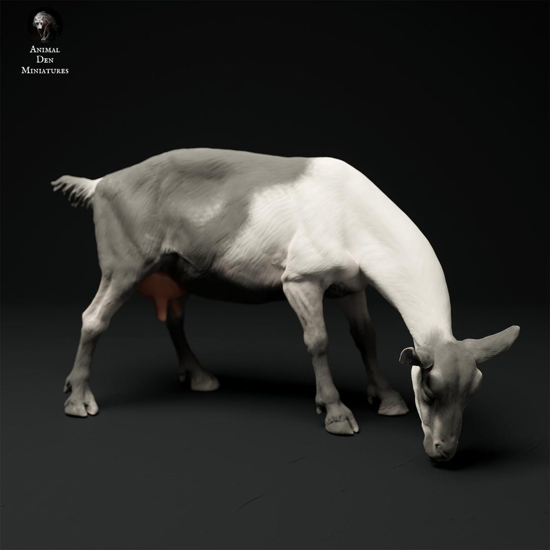 Modelling Goat Alpine Goat Grazing – 3D Printed Model - Unpainted - Animals Miniatures ...