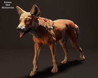 Dingo Walking – 3D Printed Model - Unpainted - Animals Miniatures - Resin