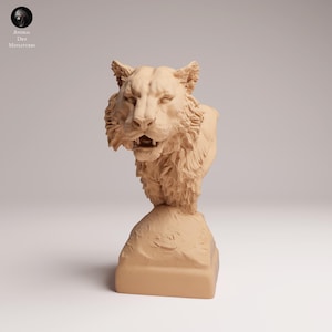 スマトラトラの胸像 - 3Dプリントモデル - 未塗装 - 動物ミニチュア - 樹脂