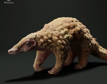 Pangolín Sunda – Modelo impreso en 3D - Sin pintar - Miniaturas de animales - Resina