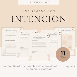 Planificador Semanal consciente (ES) – Diario Imprimible A4 para Reflexión Diaria, Metas y Autocuidado