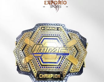 Grand Impact Wrestling World Title Replica Belt – 4MM Brass Plates & Leather Strap