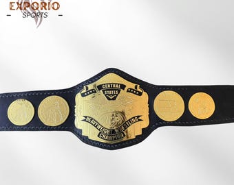 NWA Central States Wrestling Championship Belt – 2mm Brass Adult Replica Etching.