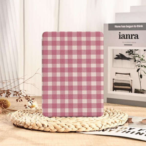 Simple Red Gingham Kindle Case Cover for Paperwhite 12th 7" Kobo Case Kindle 2024 Cover Custom Auto Wake Kindle Case Gift for Books Lover