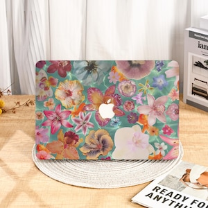 Blooming Flowers Floral MacBook Protective Case Cover for 2025 M4 Air 15/13/11 Inch MacBook Pro 13/14/15/16 Inch M1 M2 M3 2024 2023 2022