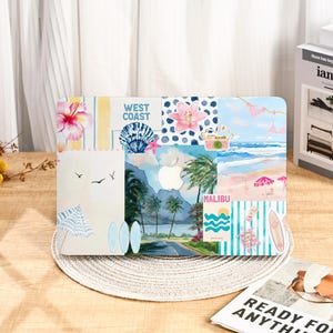 Collage Style Coastal Beach MacBook Protective Case Cover for 2025 M4 Air 15/13/11 Inch MacBook Pro 13/14/15/16 Inch M1 M2 M3 2024 2023 2022