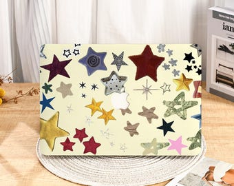 Modny kolorowy pokrowiec ochronny z motywem gwiazdek na MacBooka M4 Air 15/13/11 cali, MacBooka Pro 13/14/15/16 cali M1 M2 M3 2024 2023 2022