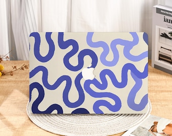 Capa protetora rígida minimalista Abstract Wave para MacBook Air 2025, 15/13/11 polegadas, MacBook Pro 13/14/15/16 polegadas M1 M2 M3 2024 2023 2022