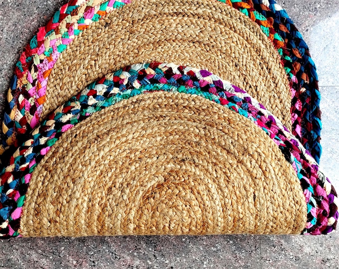 Cotton Rug Oval Jute Carpet Turkish Boho Rug Indian Handmade Solid Natural Jute Braided Rug Custom Size Living Room Rug