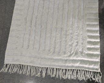 Handmade Cotton Throw Blanket, Boho Sofa Cover, Washable Decor
