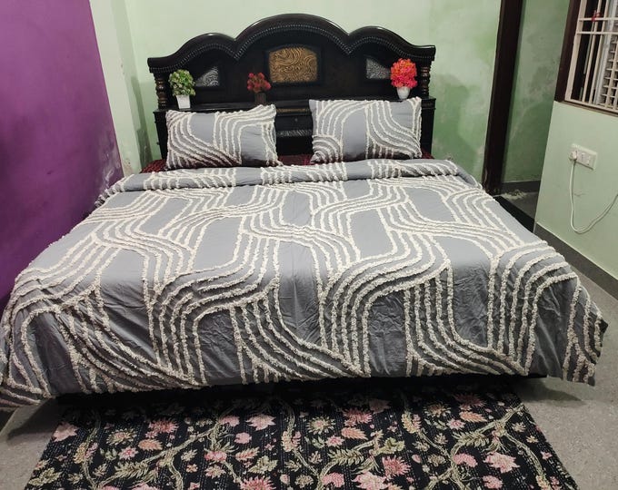 Halloween Tufted Boho Duvet Cover Set with Pillowcase Soft Cotton Luxury 3 Piece Bedding Sets Bedroom Decor Blanket Cover Boho Duvet Cover