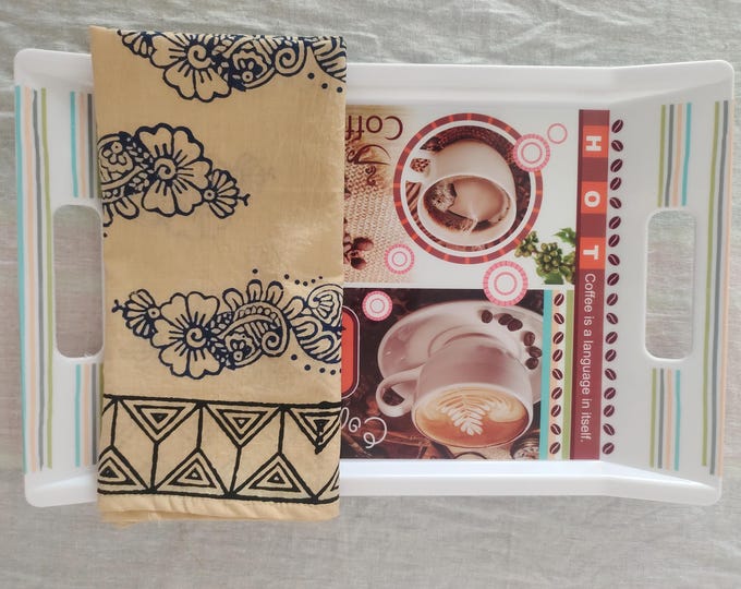 Handmade Block Printed Cotton Napkin | Traditional Floral & Paisley Design | Ethnic Table Decor | Eco-Friendly Cloth Napkin