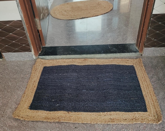 Handwoven Jute Rug Natural Boho Area Rug for Living Room Bedroom or Entryway Scandi Style Jute Rug Minimalist Eco Rug for Modern Home Decor