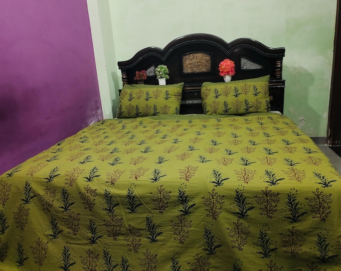Indian Block Print Duvet Cover Sets Super King Size Hand Block Duvet Cover Set with 2 Pillowcases Bohemian Cotton Bedding Sets Queen Blanket