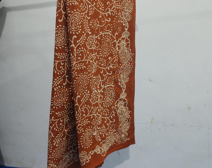 Hand Block Printed Cotton Beach Sarong for Women – Soft Voile Indian Scarf, Lightweight Wrap, Boho Beach Cover Up