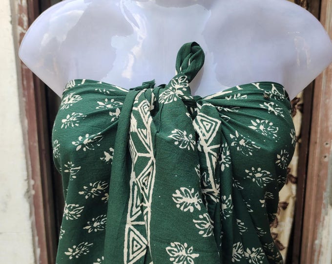 Hand Block Printed Beach Sarong for Women beach scarves in cotton Beach Wrap Pareo Beach Swim wear gift for her Beach Cover Ups Indian lungi