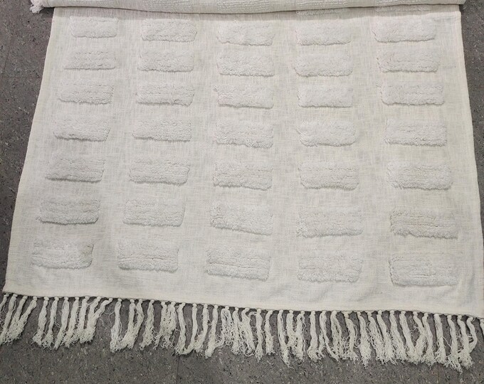 Handmade Cotton Blanket 50x60 Inches Cotton Throw Woven Blanket Ivory Boho Throw Blanket Cotton Sofa Cover Throw For Living Room Home Decor