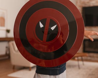 Deadpool Shield | Marvel-Inspired Wall Decor | Superhero Cosplay Prop | Geek Gift for Him
