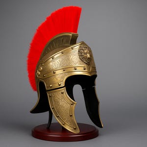 Handcrafted Roman Centurion Helmet – Engraved Steel Medieval Knight Armor Costume.