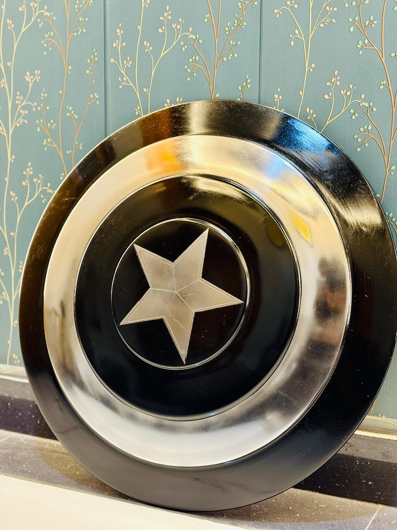Captain America Metal Shield Replica, Avengers Falcon Winter Soldier Cosplay Prop, Superhero Movie Costume Collectible image 7
