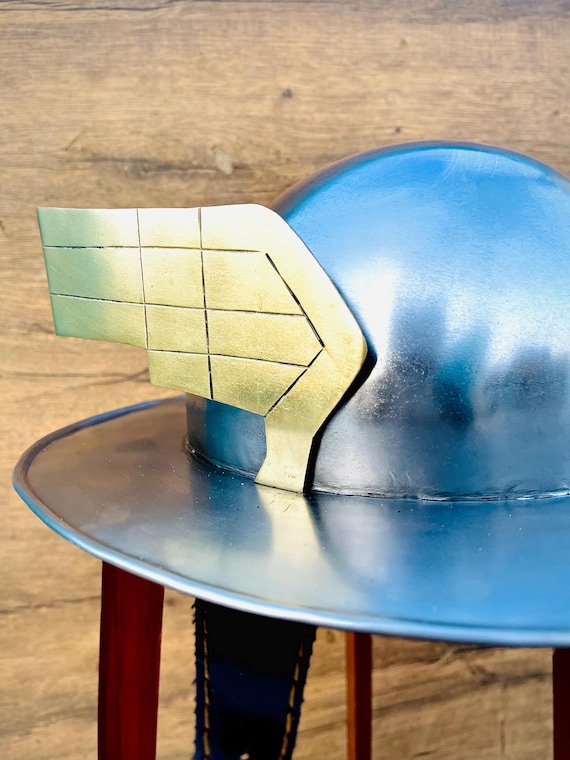 Handcrafted Winged Helmet | Polished Metal Hermes Headpiece