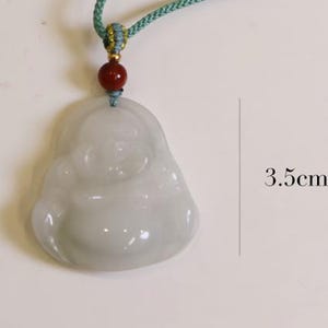 Grade AAA Green Jade Buddha Pendants Necklace Lucky Buddha Natural Jadeite-Jade Laughing Buddha Pendants Necklace Gift For Her