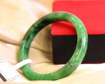 Natuurlijke kwaliteit AAA groene jade armband onbehandeld echte groene jade echte steen geluksenergie Cadeau voor haar