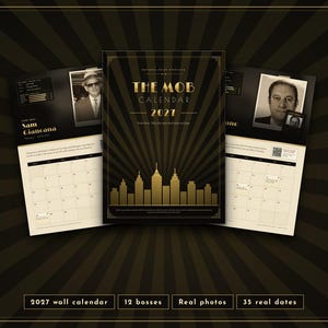 2027 Mob Calendar (US Edition) – Mafia Wall Calendar, Real Mob Boss Photographs, True Crime Gift for Him