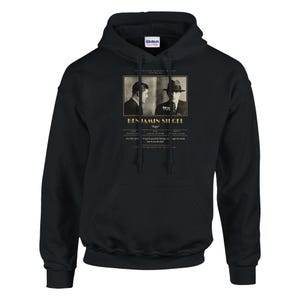 Bugsy Siegel Mugshot Hoodie, 1928 Booking Record, Vintage Gangster Hoodie, Mob History Gift for Him, True Crime Hoodie