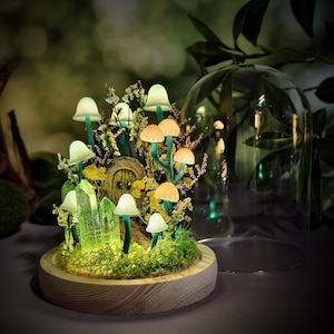 Woodland Mushroom Night Light, Handmade Forest Lamp, Unique Gift for Her, Cottagecore Room Decor, Housewarming Gift