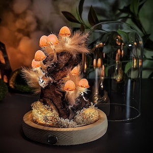 Fairy Mushroom Night Light, Handmade Mushroom Lamp with Landscape, Whimsical Bedroom, Living Room, Cozy Home Decor