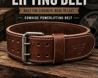 Handgemaakte leren gewichthefriem | Powerlifting-riem van rundleer