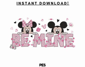 Diseño de bordado para pareja de San Valentín - Patrón de puntada "Sé mío" (PES, descarga digital)