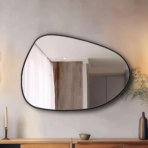 Asymmetrical Mirror Large Irregular Mirror Aesthetic Wall Mirror Set Unique Home Decor Luxury Wooden Mirror with Frame Options