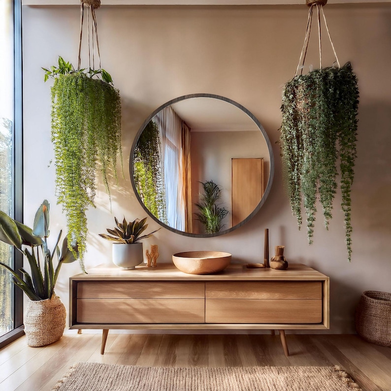 Round Mirror, Circle Bathroom Mirror, Aesthetic Wall Mirror, Minimalist Unique Home Decor, Round Wall Mirror, Circular Wall Mirror  Modern Round Mirror: Add an elegant touch to your home decoration. Drawing attention with its minimalist style and stylish design, this mirror creates a wonderful atmosphere in every room.