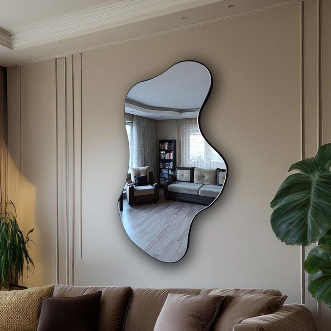 Asymmetrical Wavy Wall Mirror: Abstract Cloud Decor, Chic Home - Etsy
