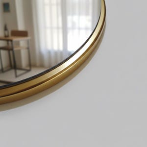 Rund väggspegel: Minimalistisk heminredning, träram bild 8