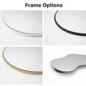 Rund väggspegel: Minimalistisk heminredning, träram bild 10