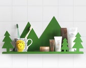 Mountains shelf in green. Kids wall shelf. Mountains wall shelf, Decorative shelf, Floating shelf, Kids room decor, bathroom shelf