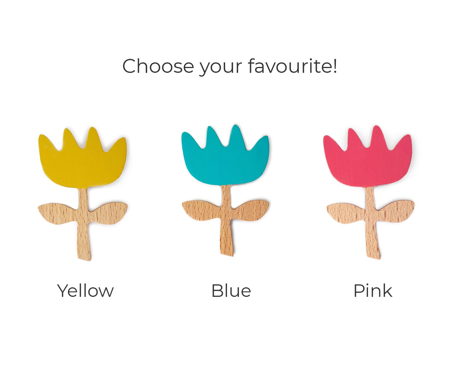 Yellow Flower Pin. Made From Beech Wood Painted by Hand With Etsy