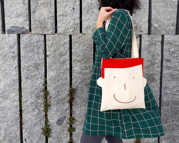 Unique Gifts for Women: Get a Fun Tote Bag With a Smiley Boy Face