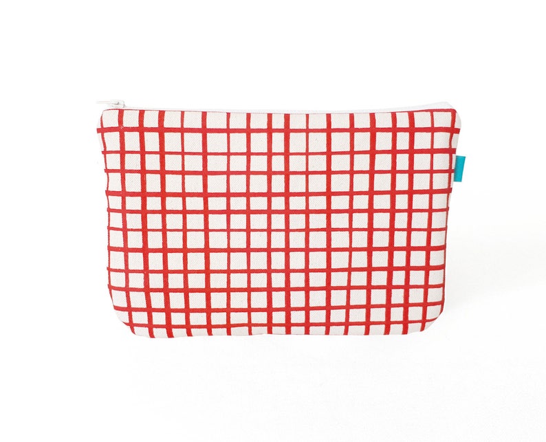 Red Zipper pouch Makeup zipper bag makeup case sewing kit Etsy