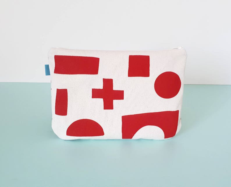 Red Zipper pouch Makeup zipper bag makeup case sewing kit Etsy